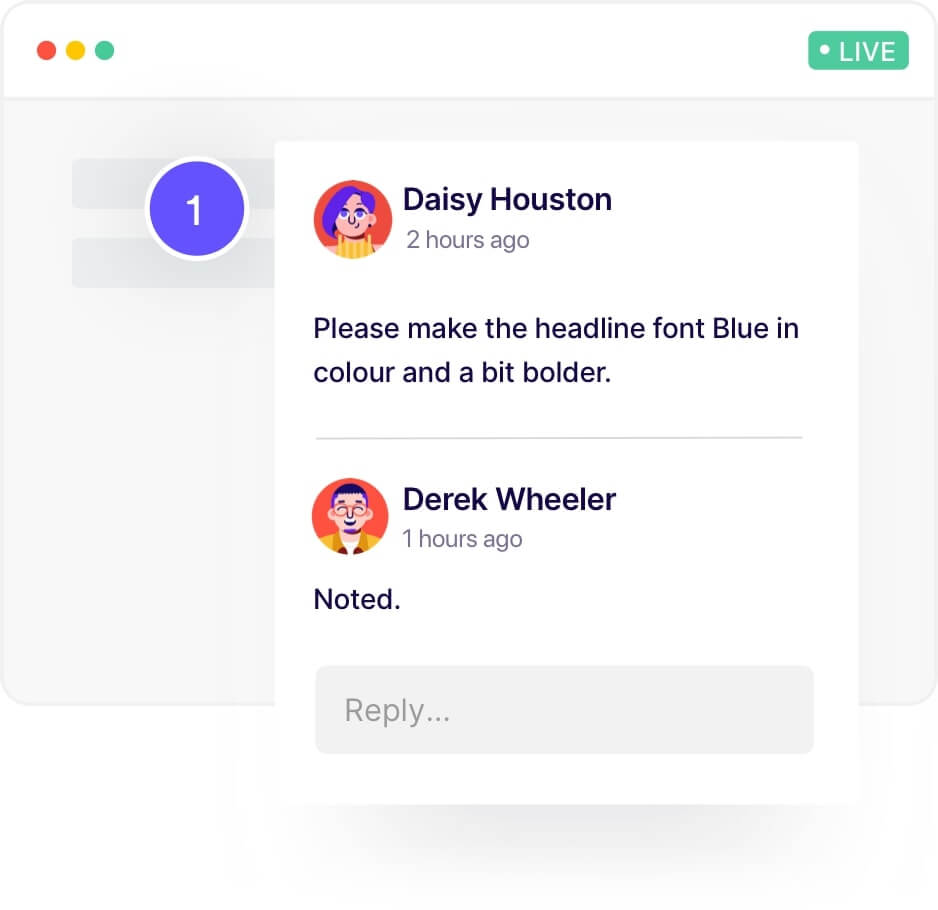 Leave comments on live websites